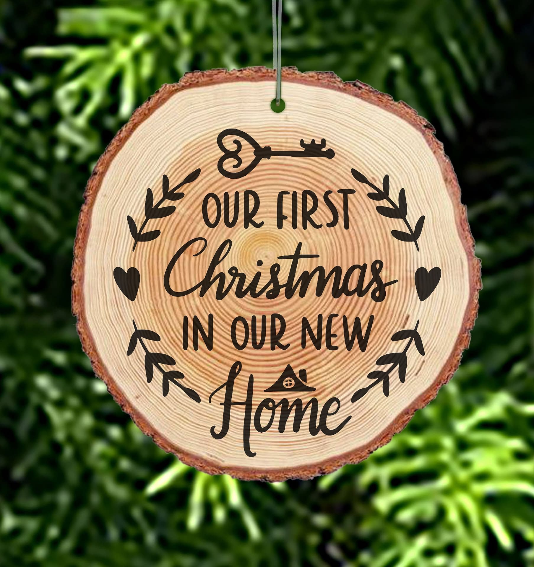 Our First Christmas In Our New Home Christmas Ornament Live Edge Or